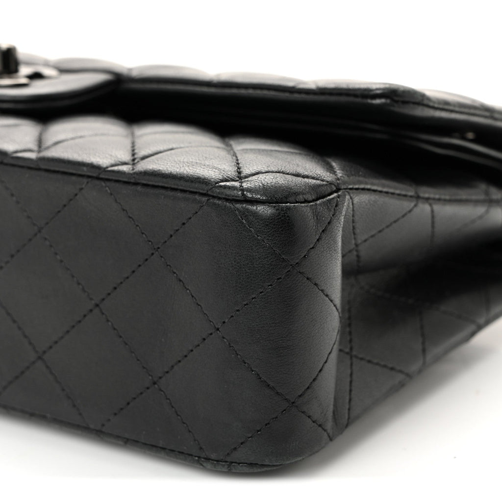 Chanel Lambskin Quilted Medium Double Flap So Black