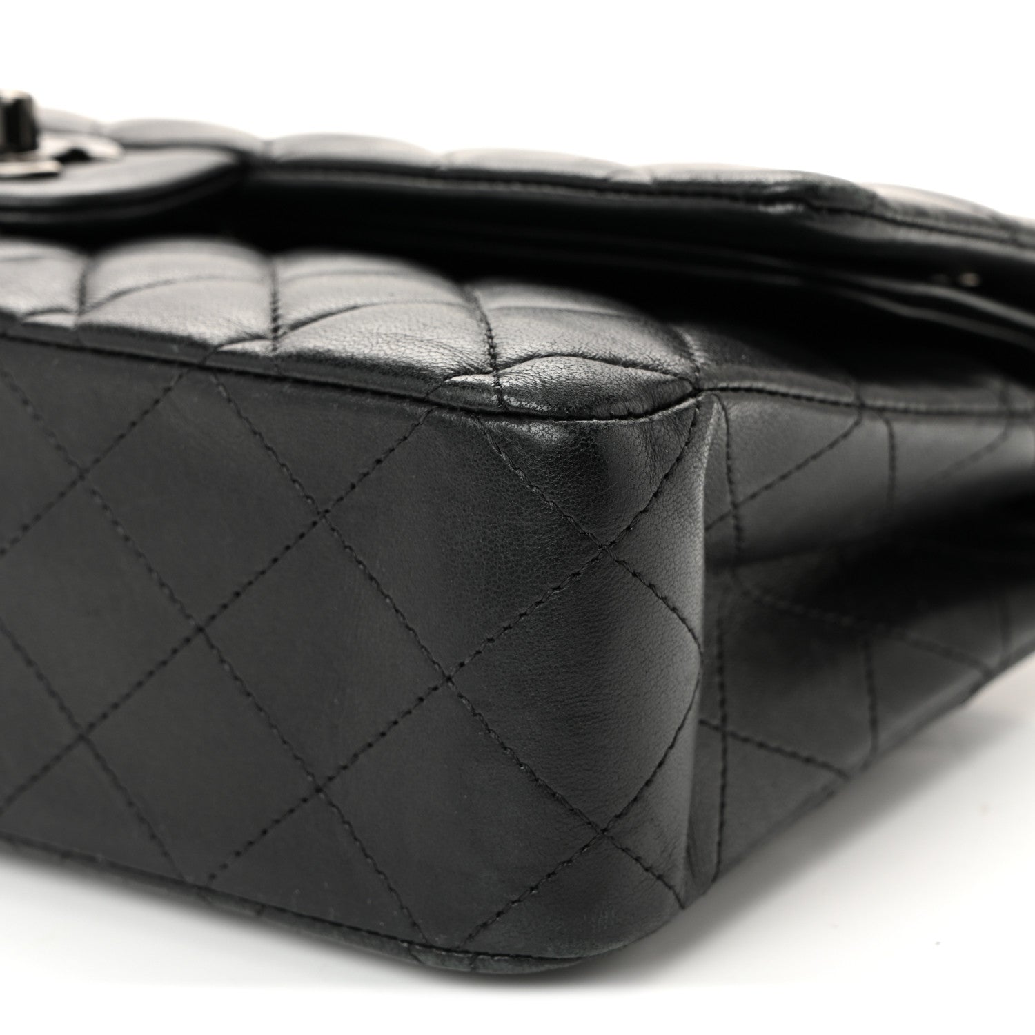 Chanel Lambskin Quilted Medium Double Flap So Black