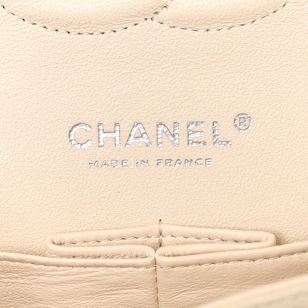 Chanel Iridescent Caviar Quilted Medium Double Flap White
