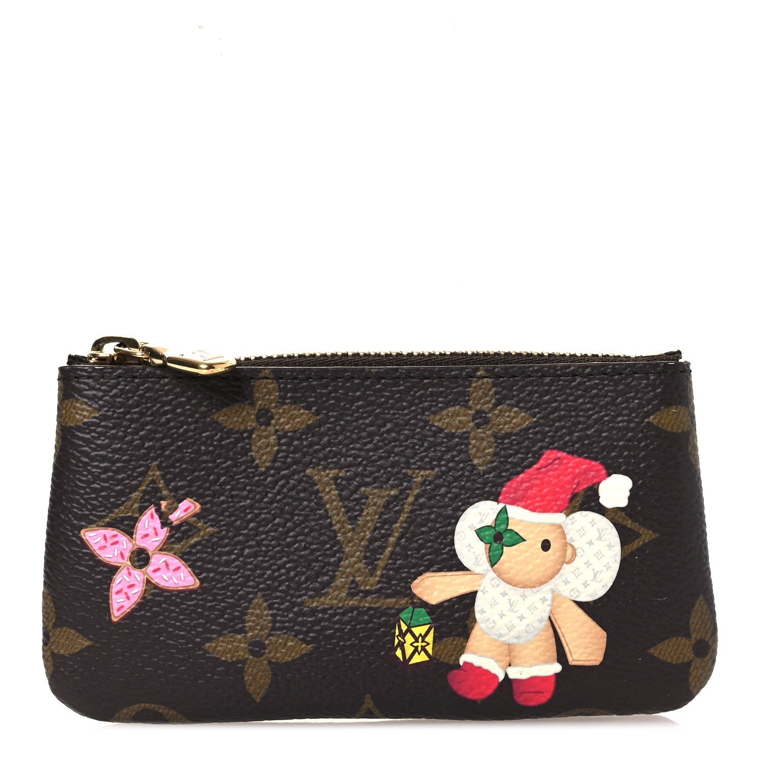 Louis Vuitton Monogram 2024 Christmas Animation Candy Factory Key Pouch Candy Red