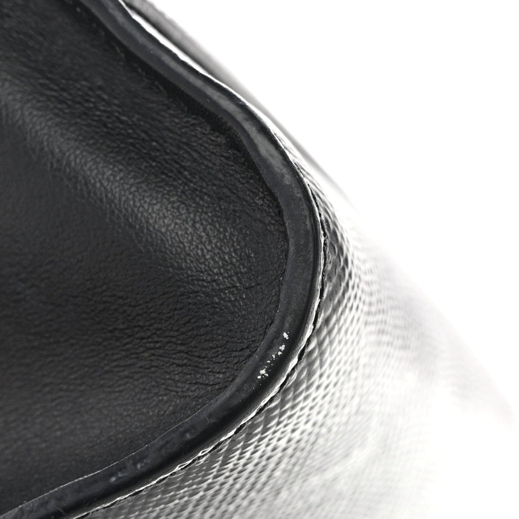 Prada Saffiano Cuir Calfskin Monochrome Envelope Flap Chain Shoulder Bag Black