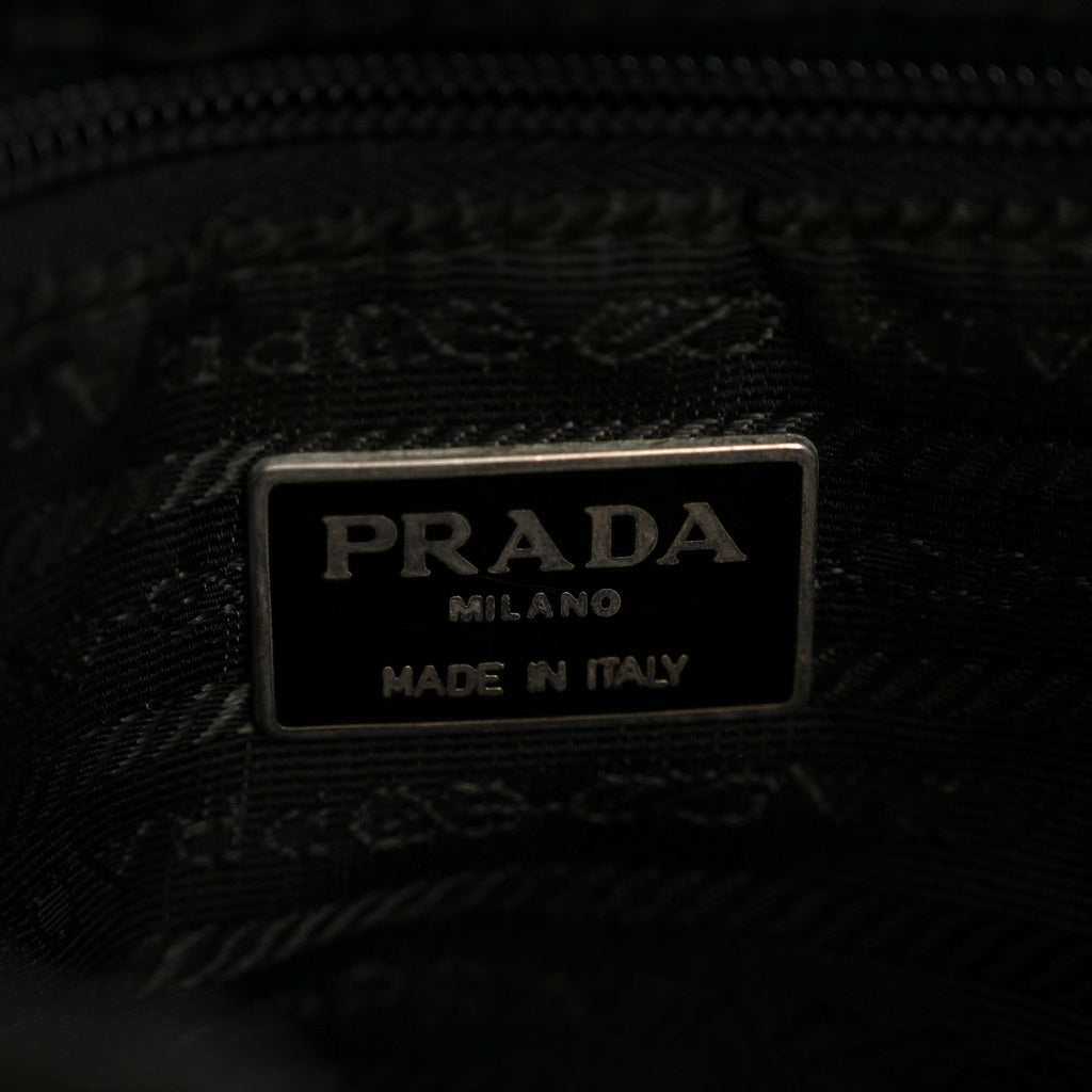 Prada Tessuto Nylon Vela Chain Backpack Black