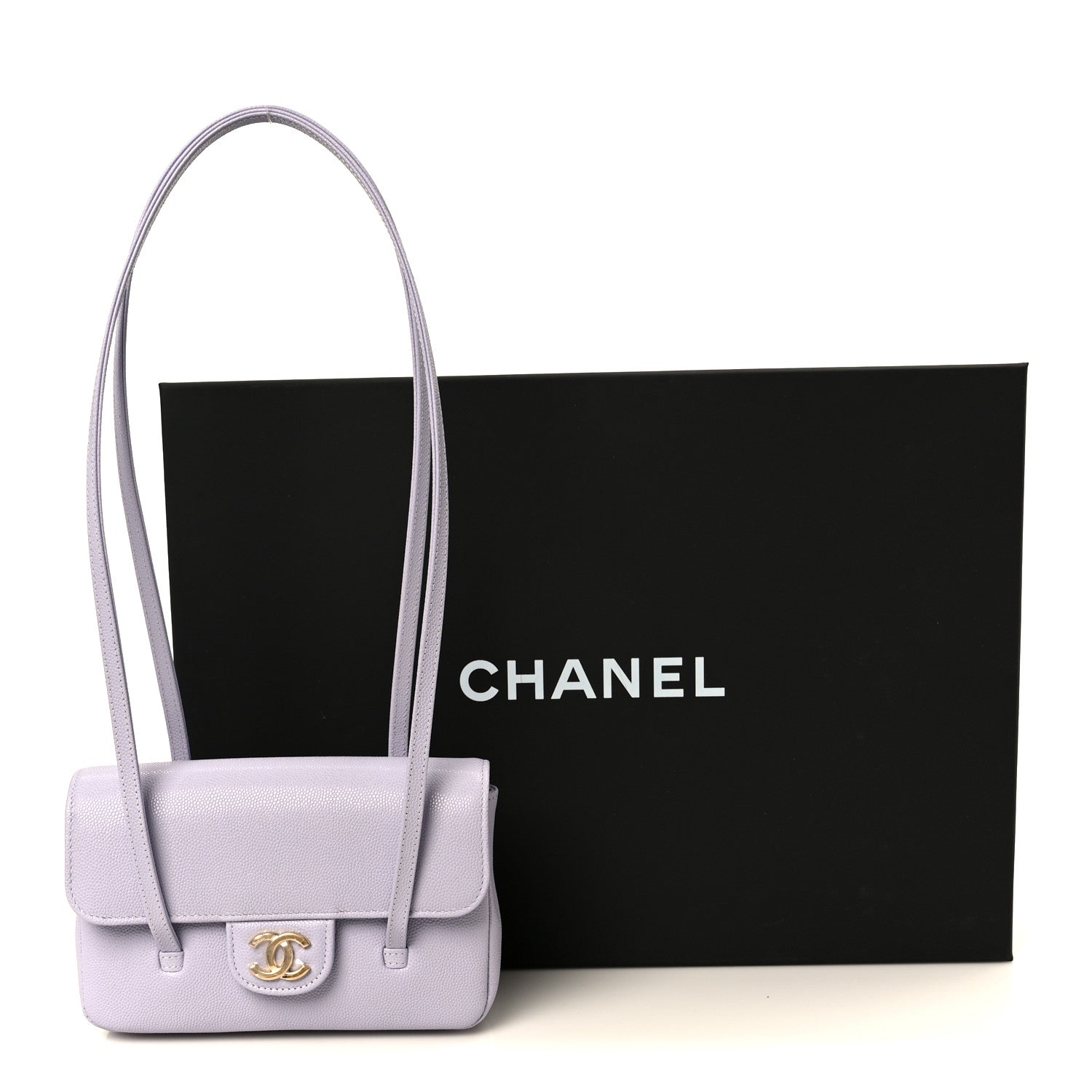 Chanel Shiny Caviar Mini Preppy Coco Shoulder Bag Purple