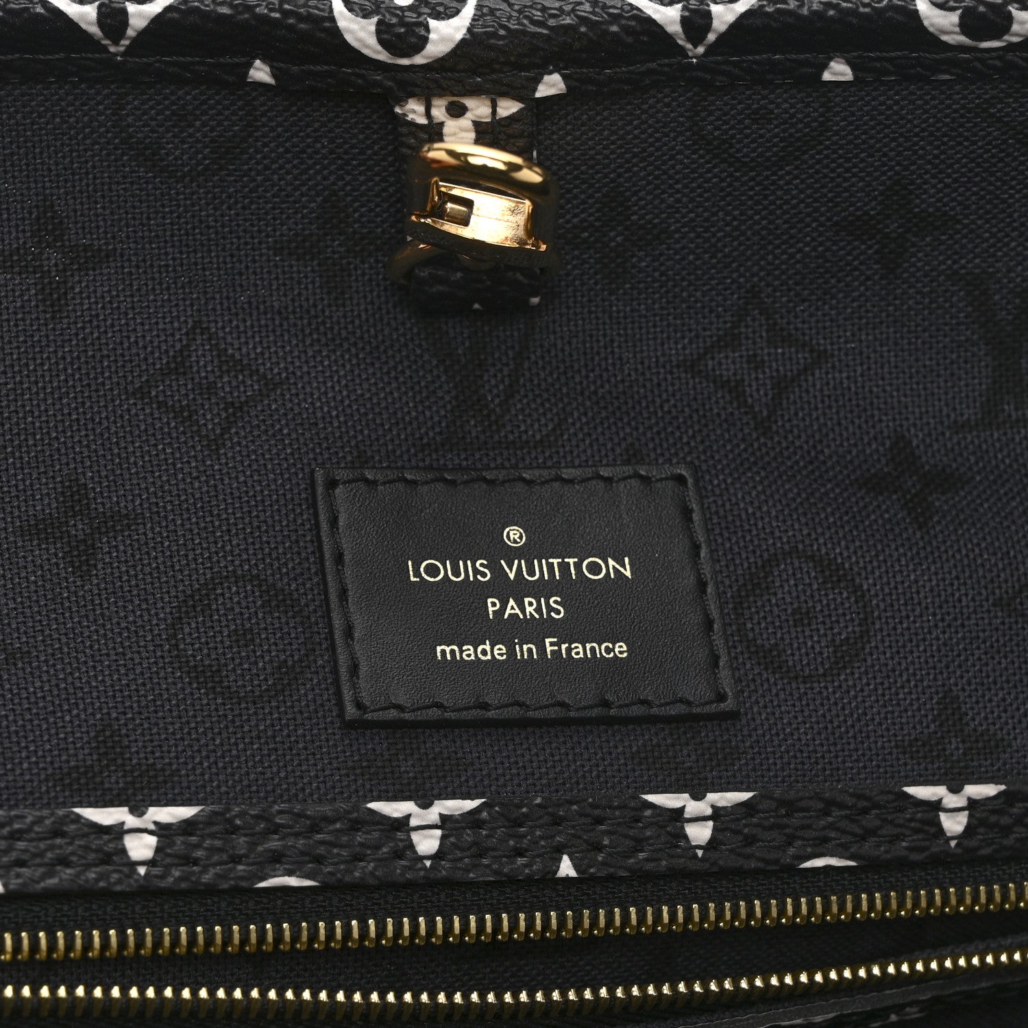 Louis Vuitton Monogram Giant Crafty Neverfull MM Creme Rouge Black