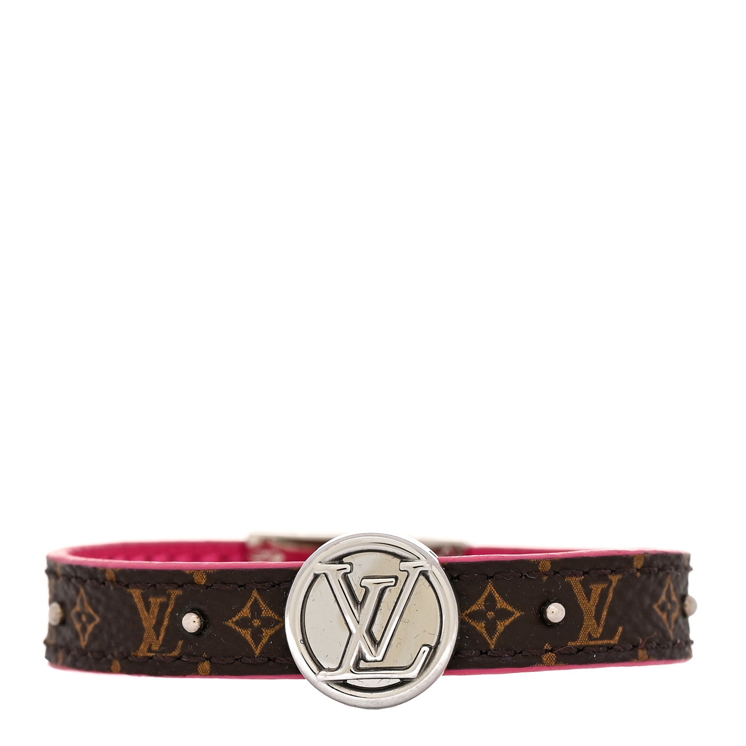 Louis Vuitton Monogram LV Circle Reversible Bracelet 17 Rose Falbala
