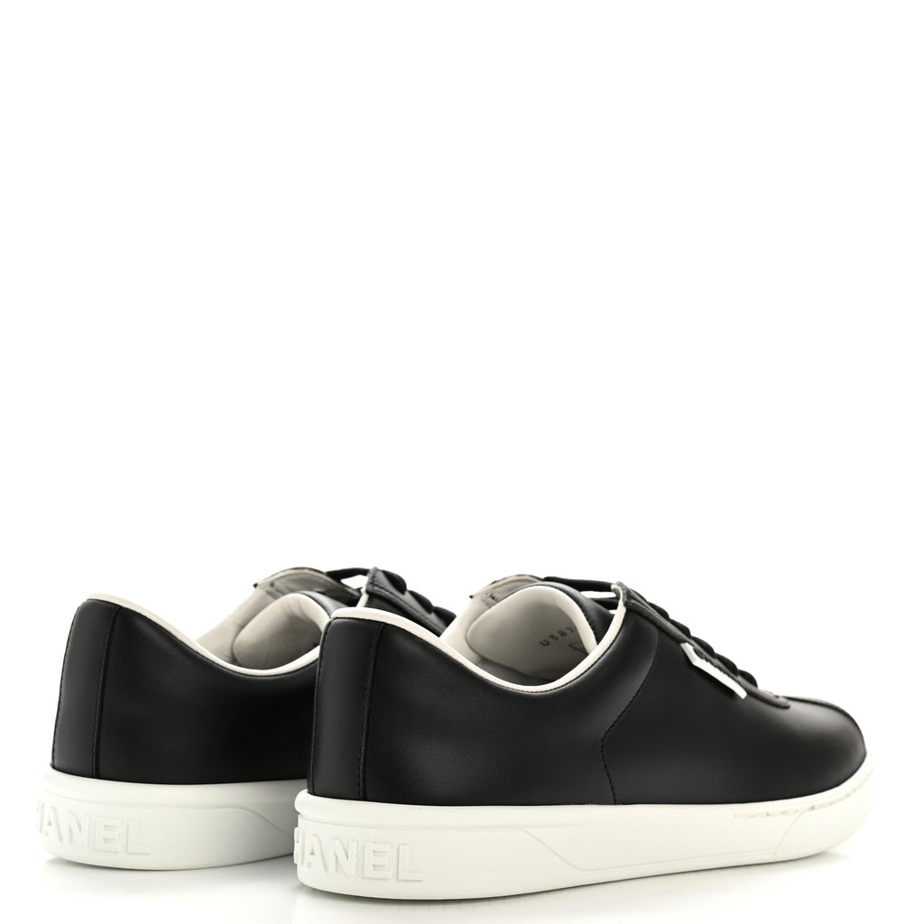 Calfskin CC Womens Sneakers 37.5 Black