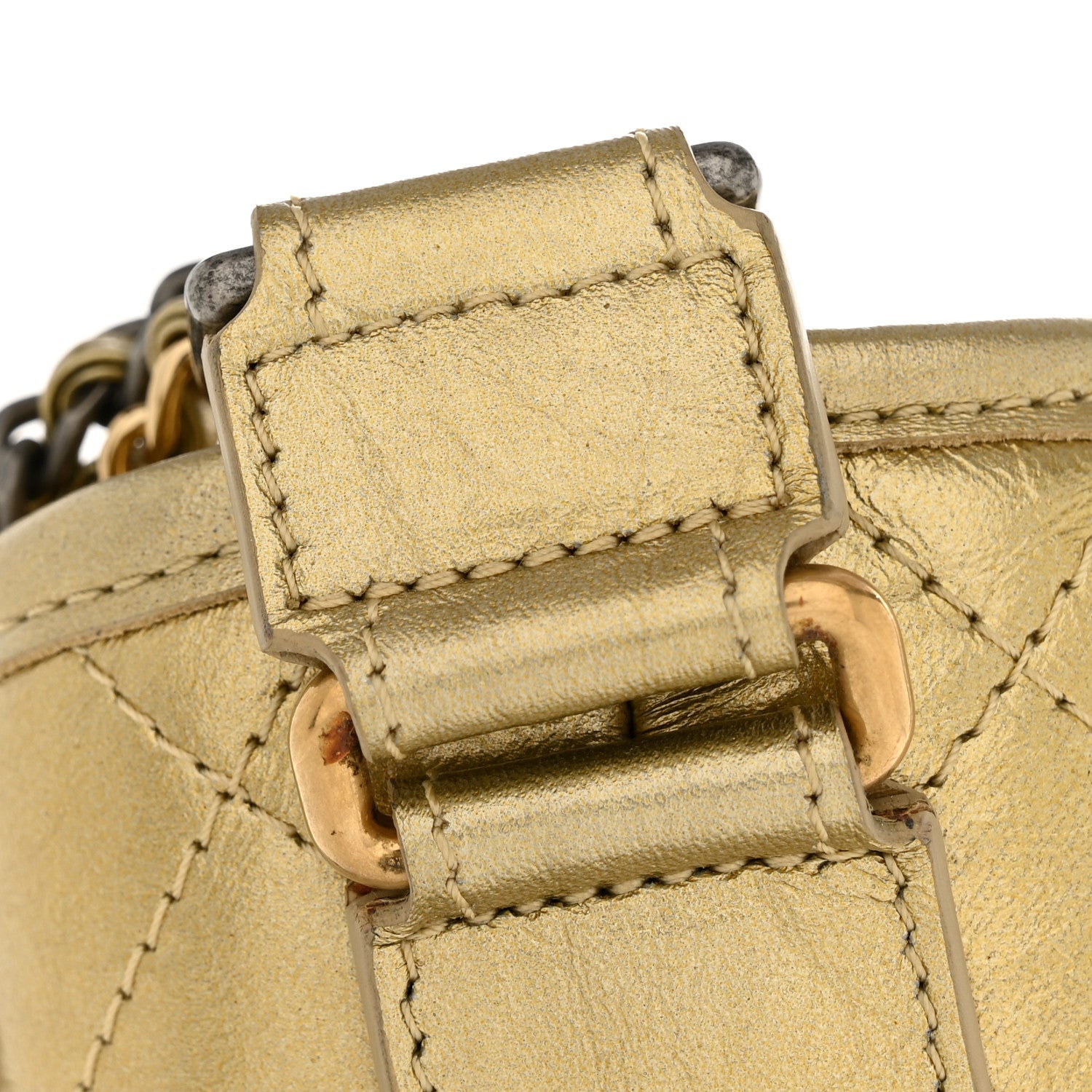 Chanel Metallic Aged Calfskin Quilted Medium Gabrielle Gold