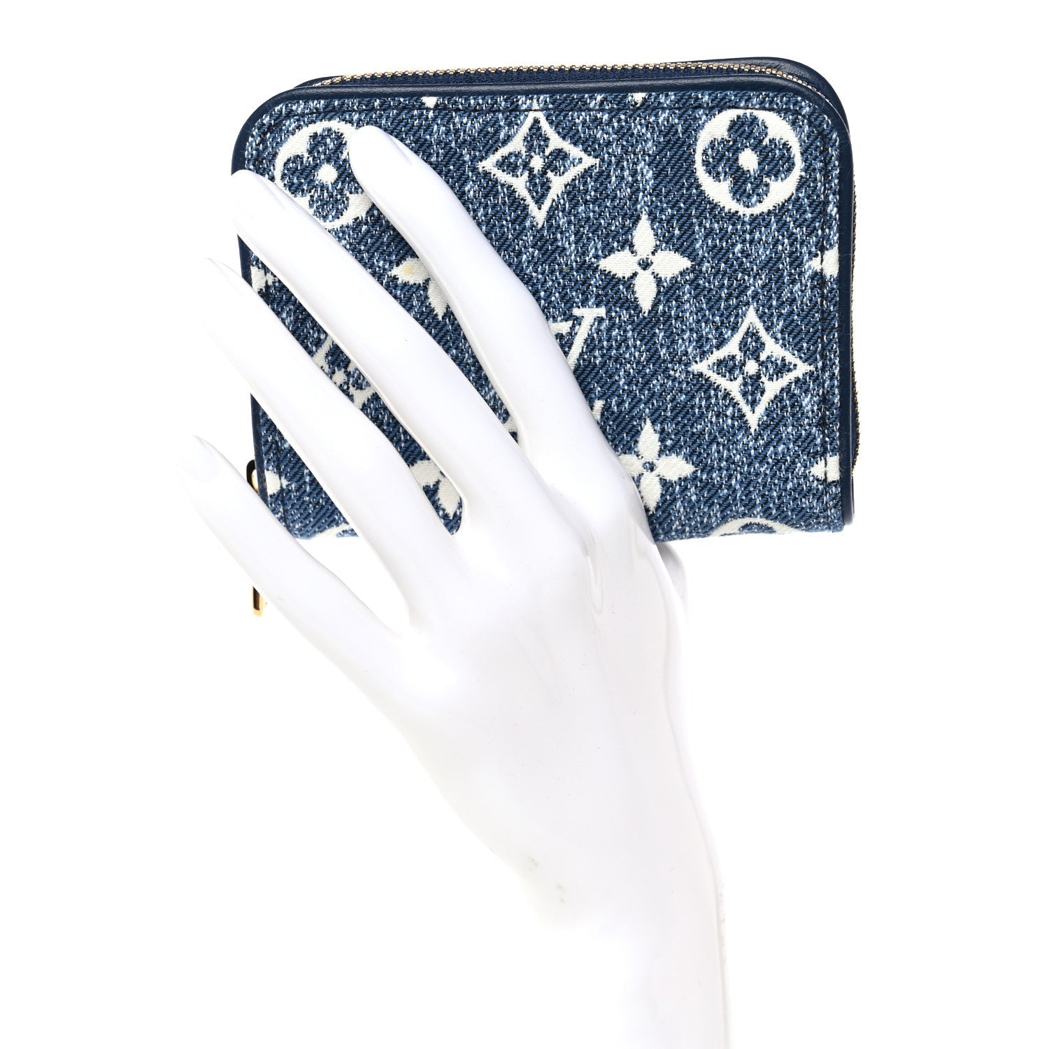 Louis Vuitton Denim Monogram Jacquard Zippy Coin Purse Bleu