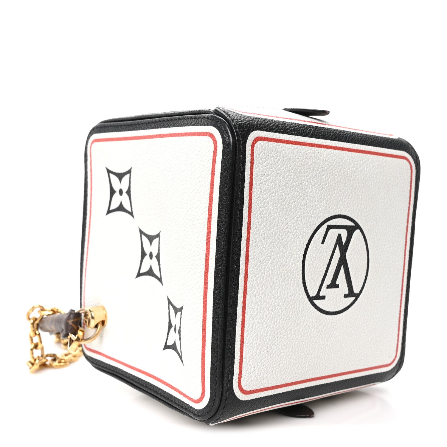 Louis Vuitton Taurillon Game On Square Dice Bag White