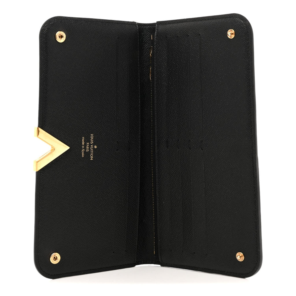 Louis Vuitton Monogram Calfskin Kimono Wallet Black
