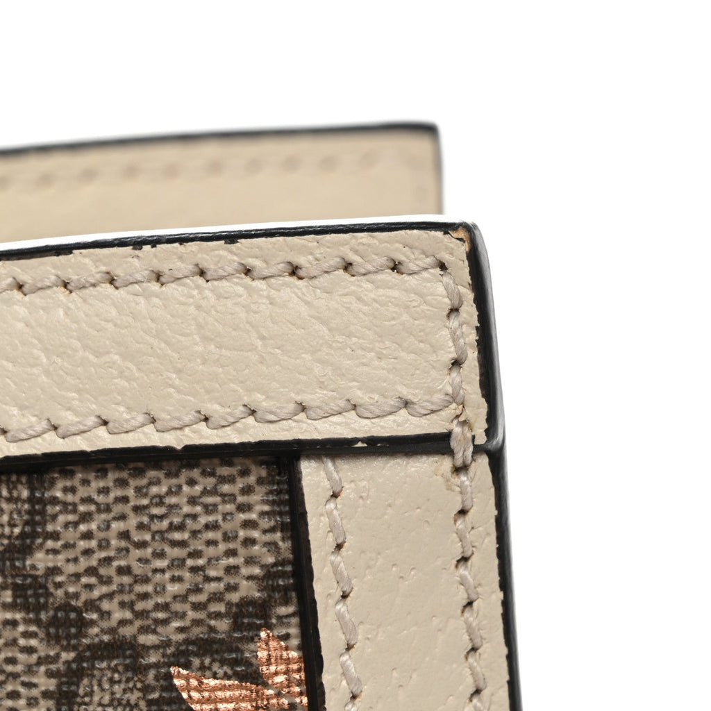 Gucci GG Supreme Monogram Berry Textured Dollar Calfskin Small Padlock Tote Beige Ebony Light Copper Mystic White