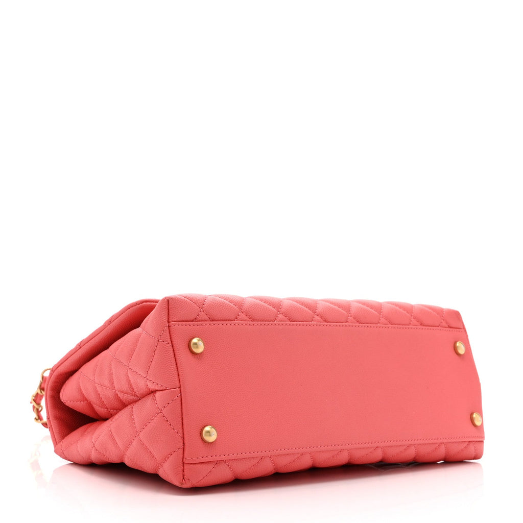 Chanel Caviar Quilted Small Coco Handle Flap Pink