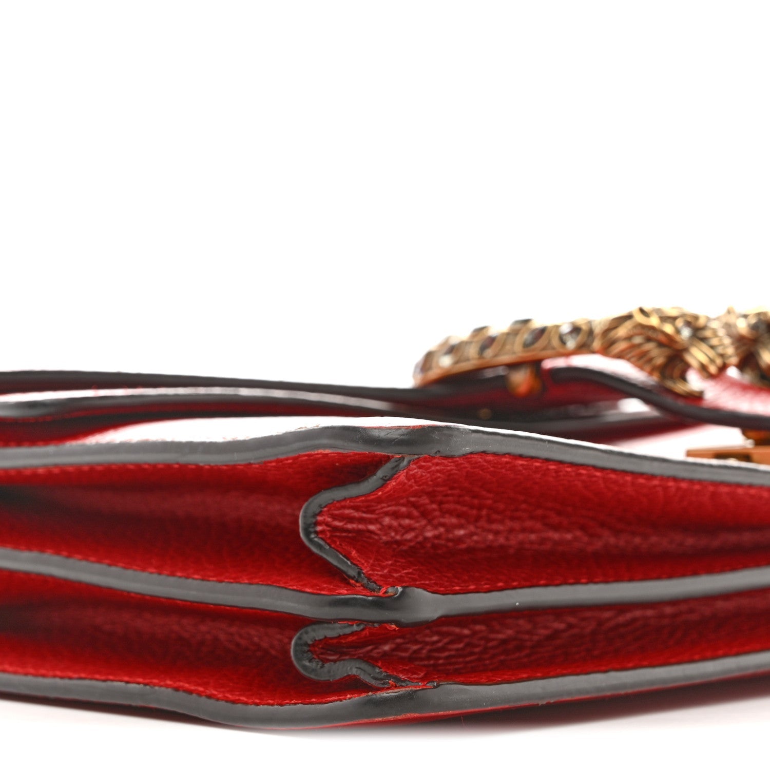 Gucci Dollar Calfskin Swarovski Crystal Small Dionysus Shoulder Bag Hibiscus Red