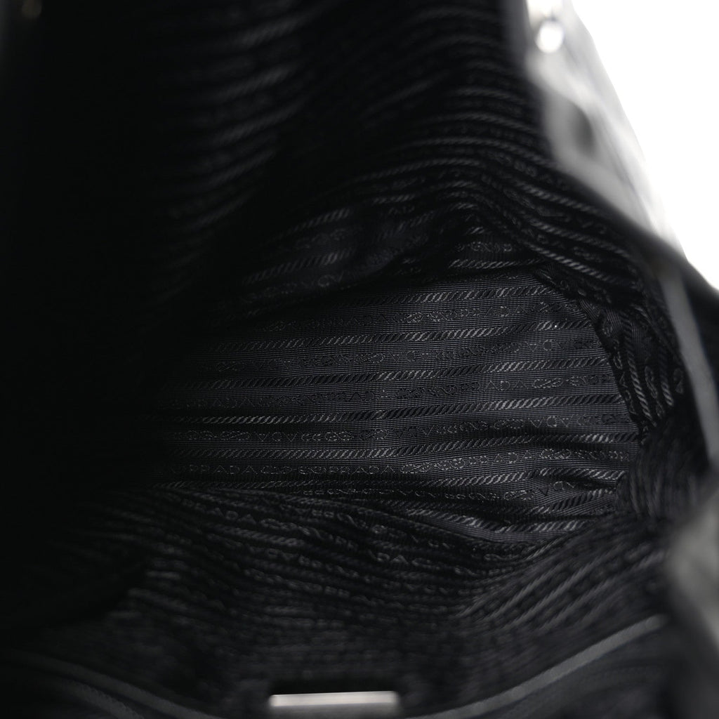 Prada Nylon Vela Saffiano Small Cinch Backpack Black