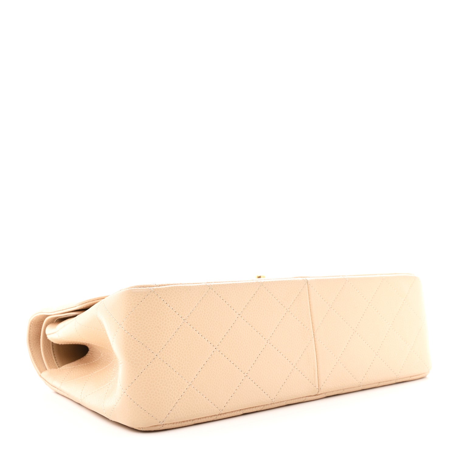 Chanel Caviar Quilted Jumbo Double Flap Beige