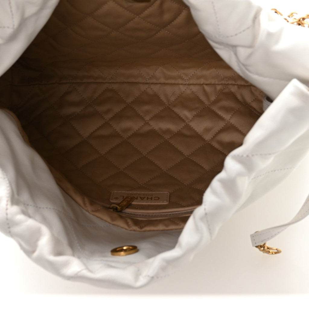 Chanel Shiny Calfskin Quilted Small Chanel 22 White