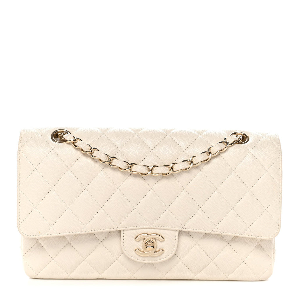 Chanel Caviar Quilted Medium Double Flap White