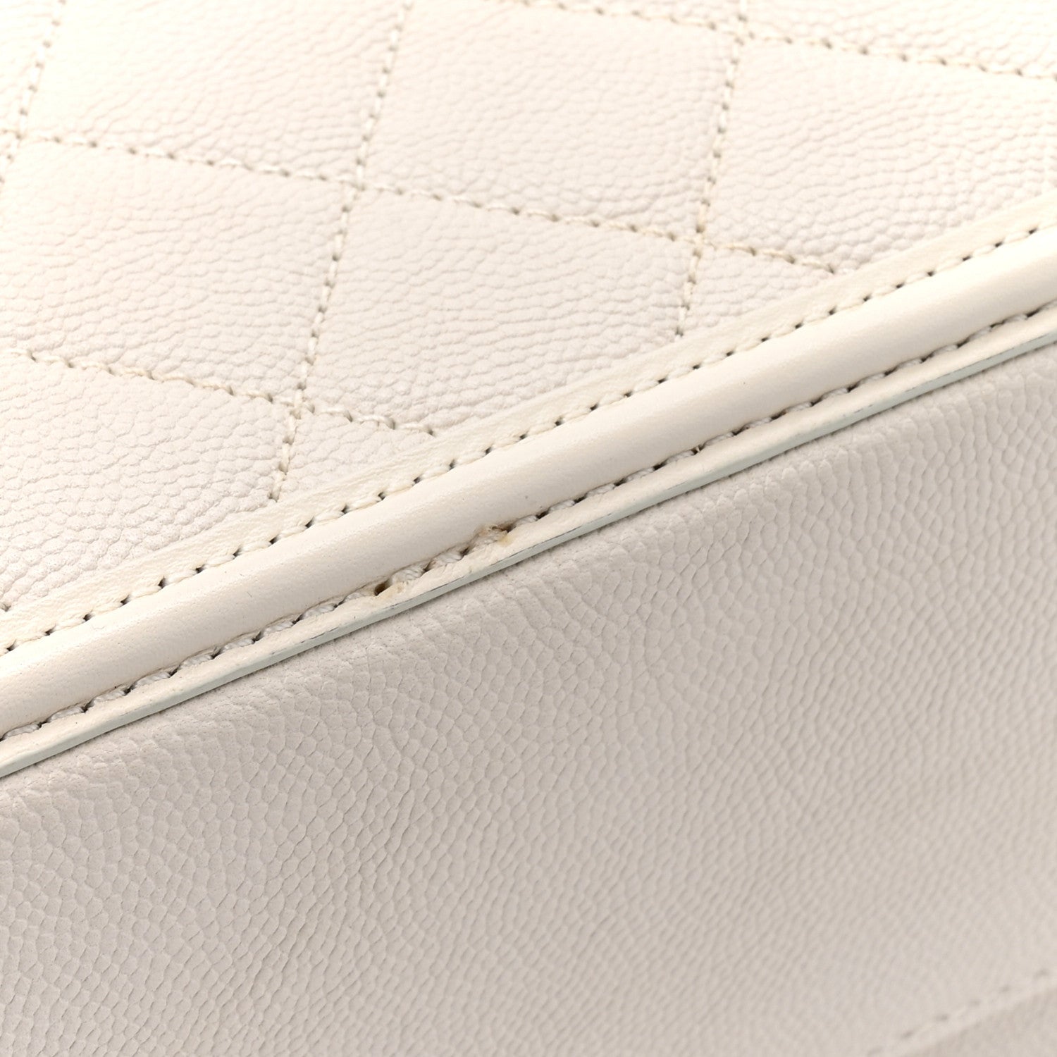 Chanel Caviar Quilted Large CC Filigree Vanity Case White