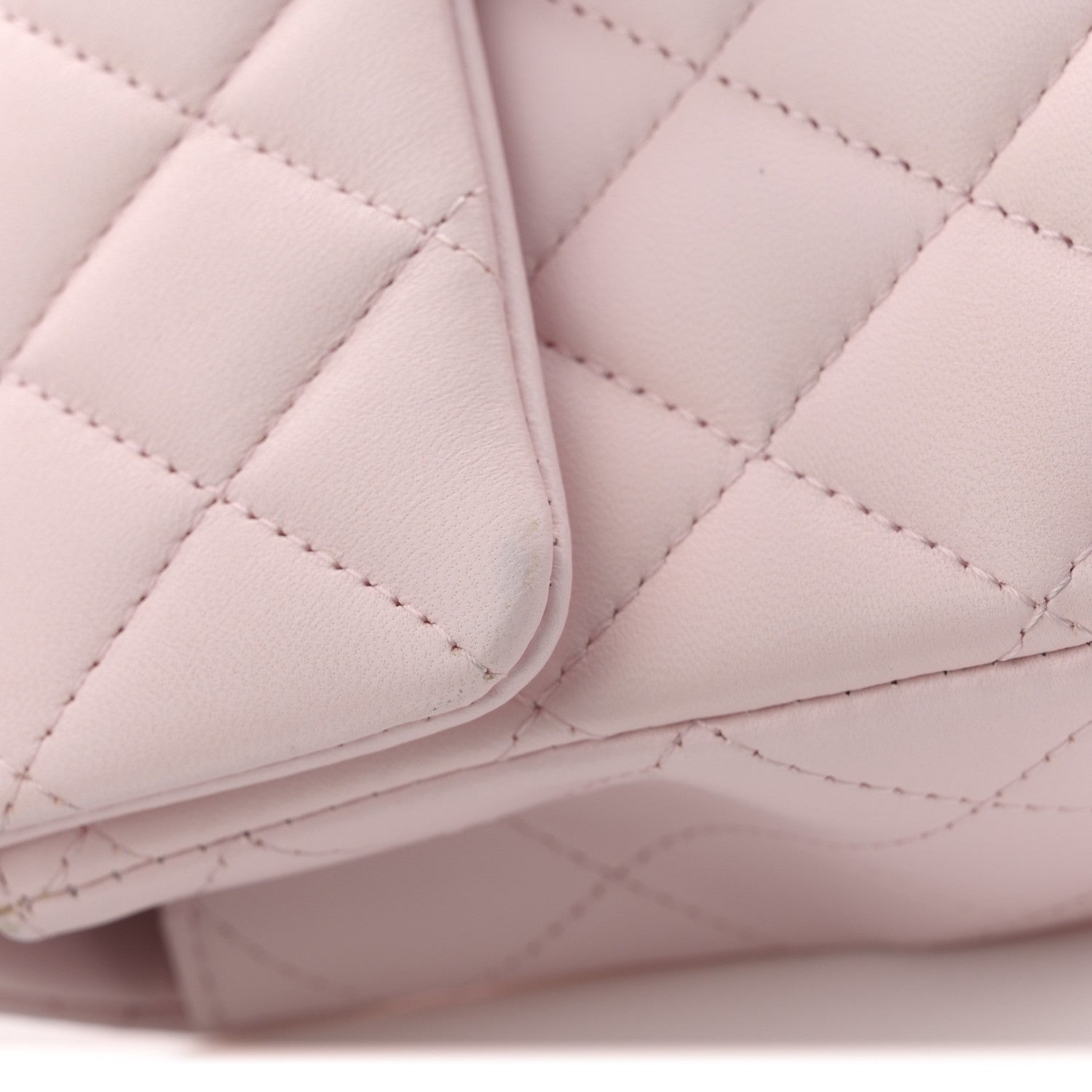 Chanel Lambskin Quilted Mini Top Handle Rectangular Flap Light Pink