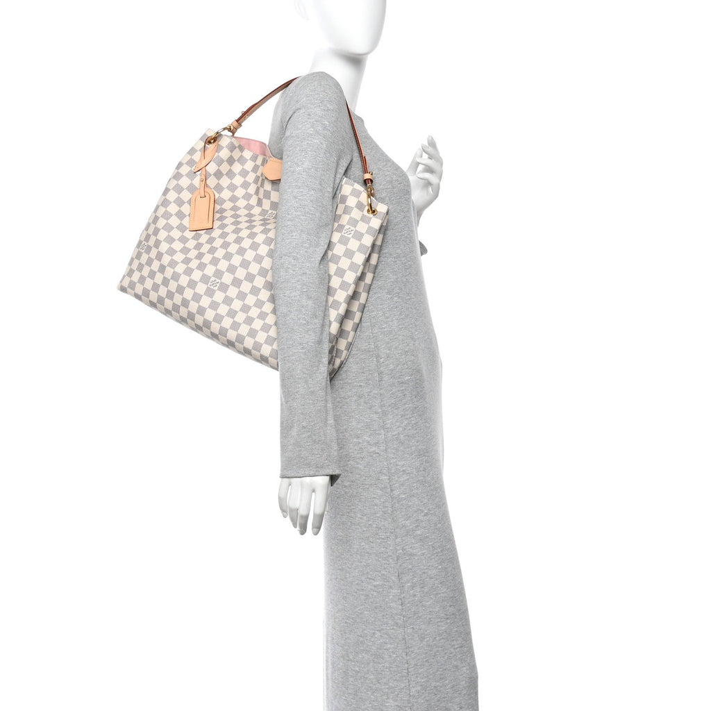 Louis Vuitton Damier Azur Graceful MM Rose Ballerine