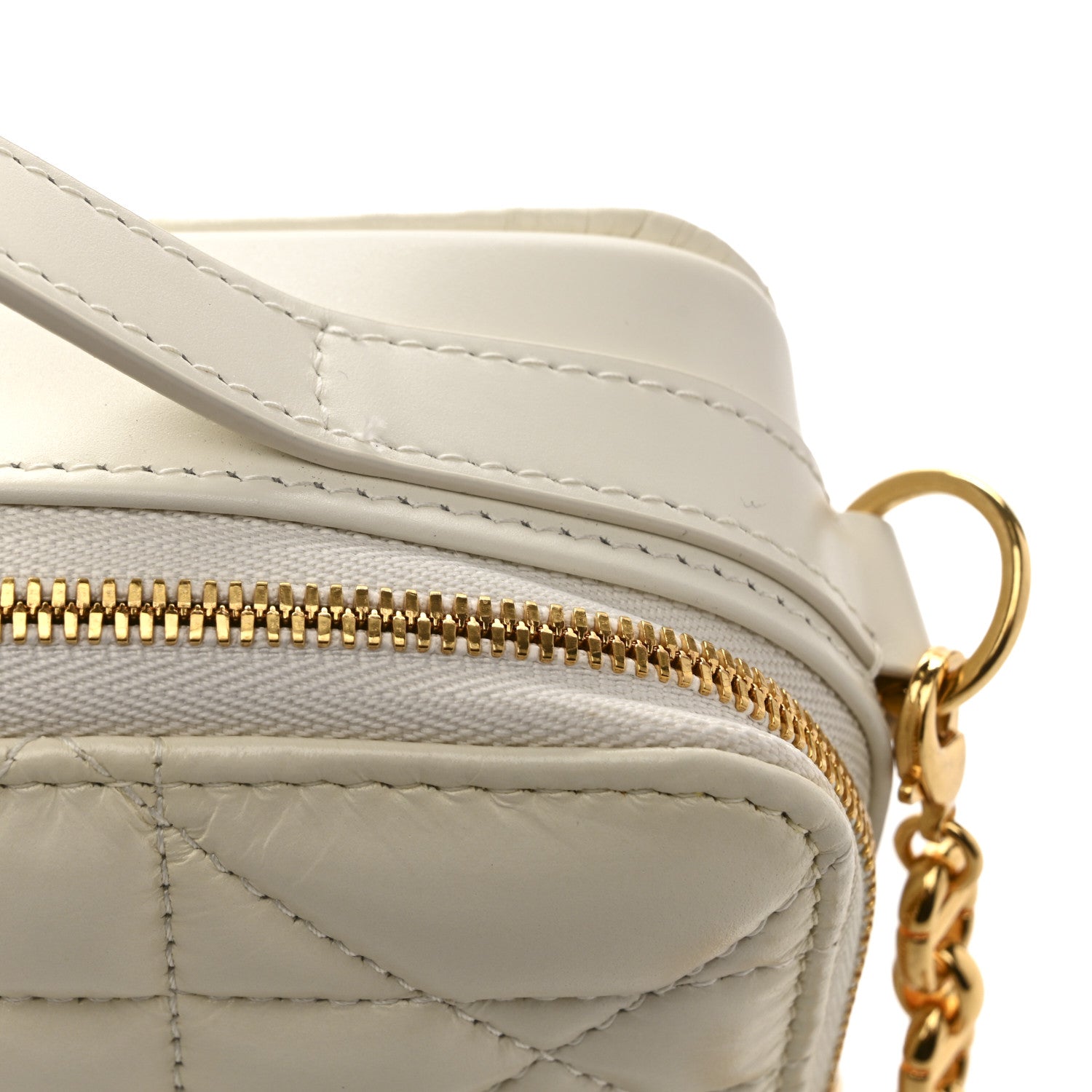 Christian Dior Calfskin Macrocannage Caro Box Bag Latte
