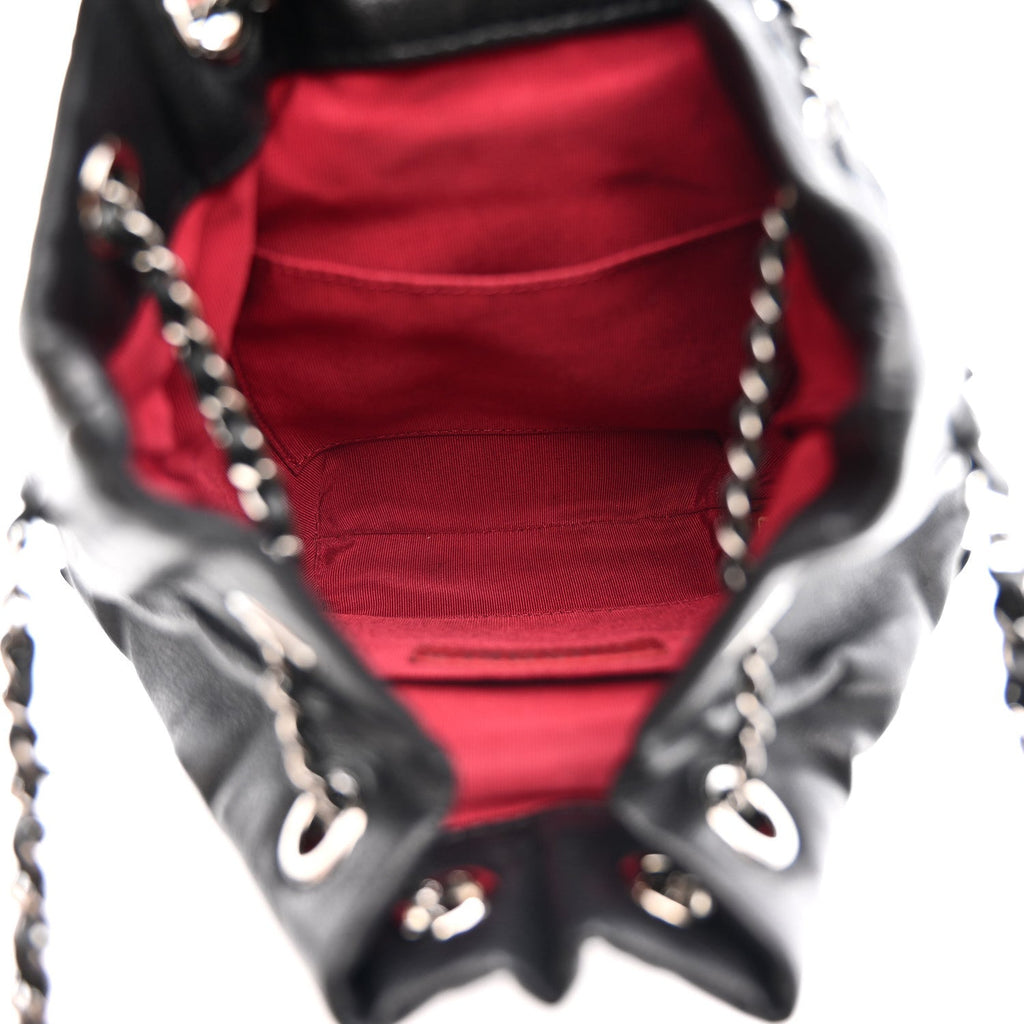 Chanel Calfskin Quilted Small Gabrielle Bucket Black