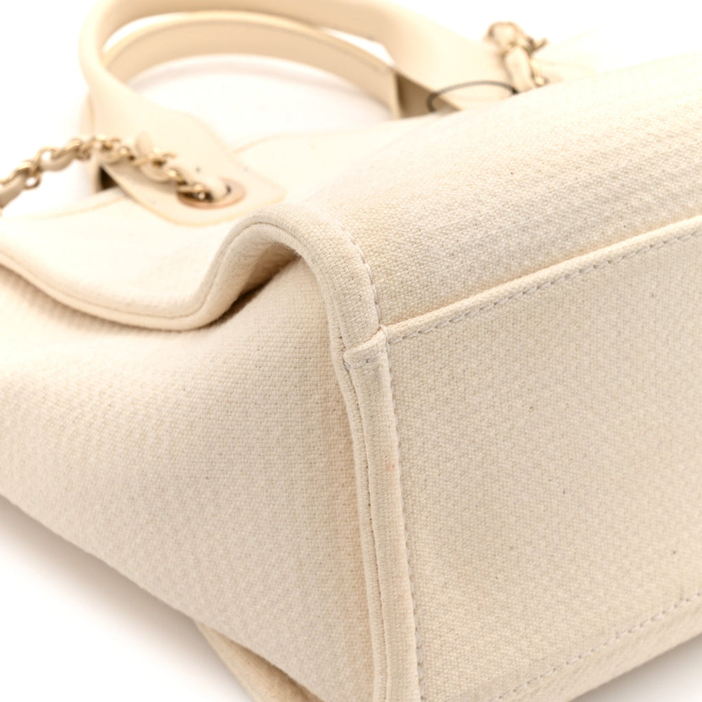 Chanel Mixed Fibers Small Deauville Tote White