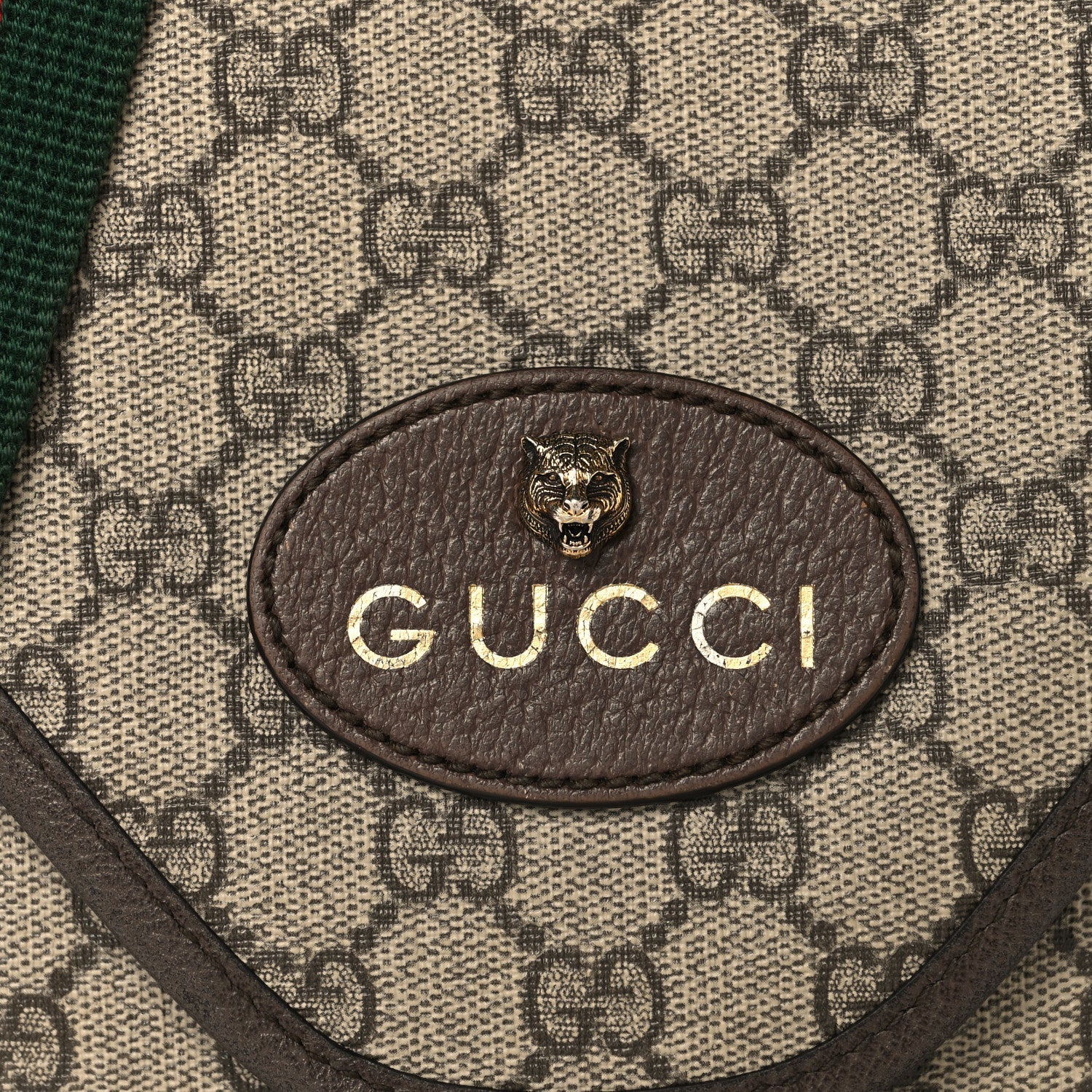 Gucci GG Supreme Monogram Web Medium Neo Vintage Flap Messenger Bag Beige New Acero