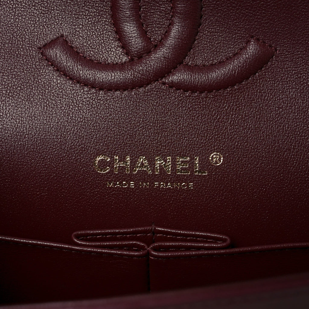 Chanel Lambskin Quilted Medium Double Flap Burgundy