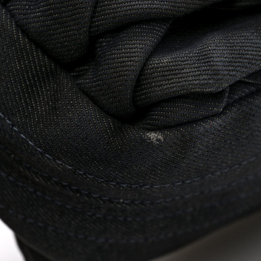 Chanel Denim Pleated Denim Turtle Flap Dark Blue