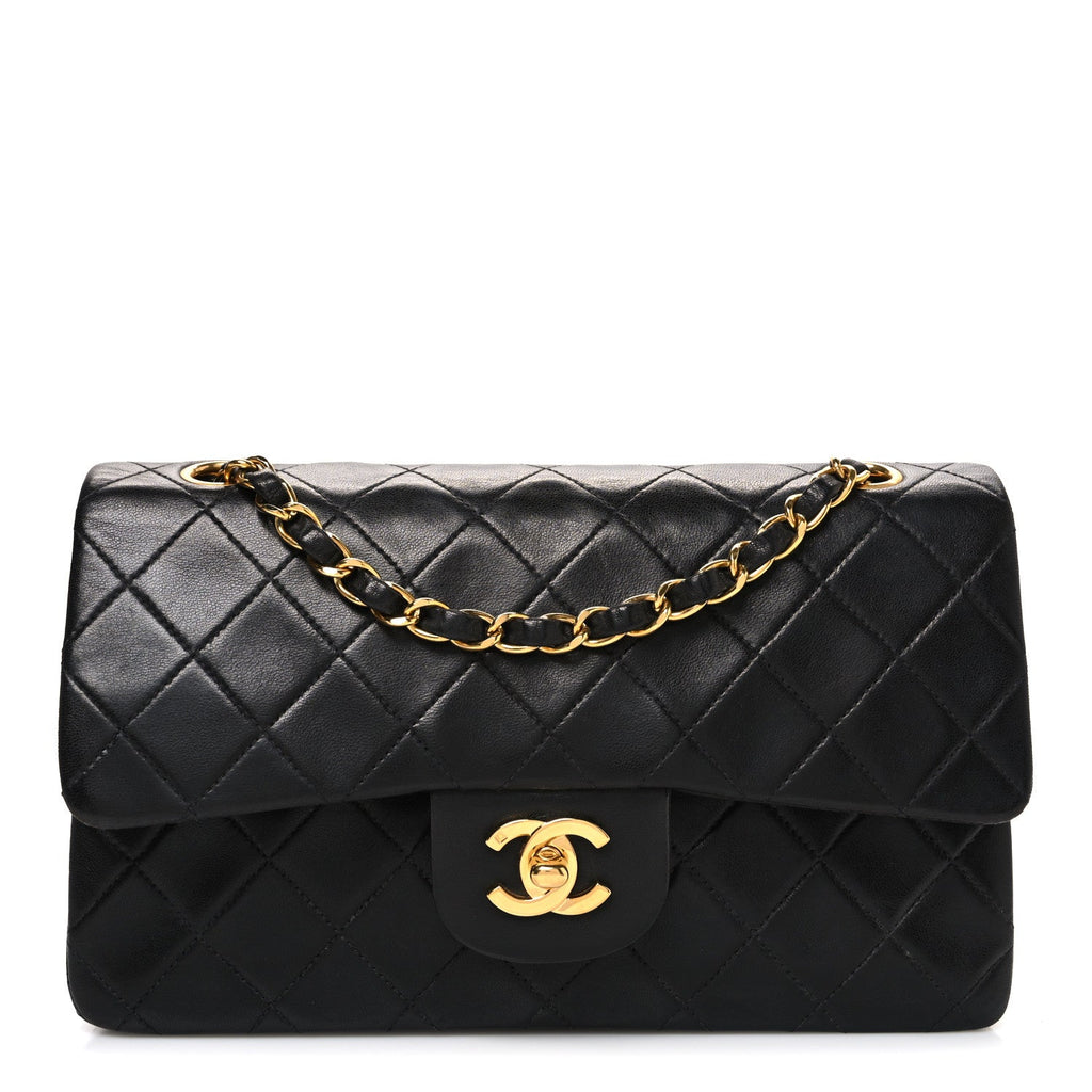 Chanel Lambskin Quilted Small Double Flap Black