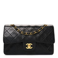 Chanel Lambskin Quilted Small Double Flap Black