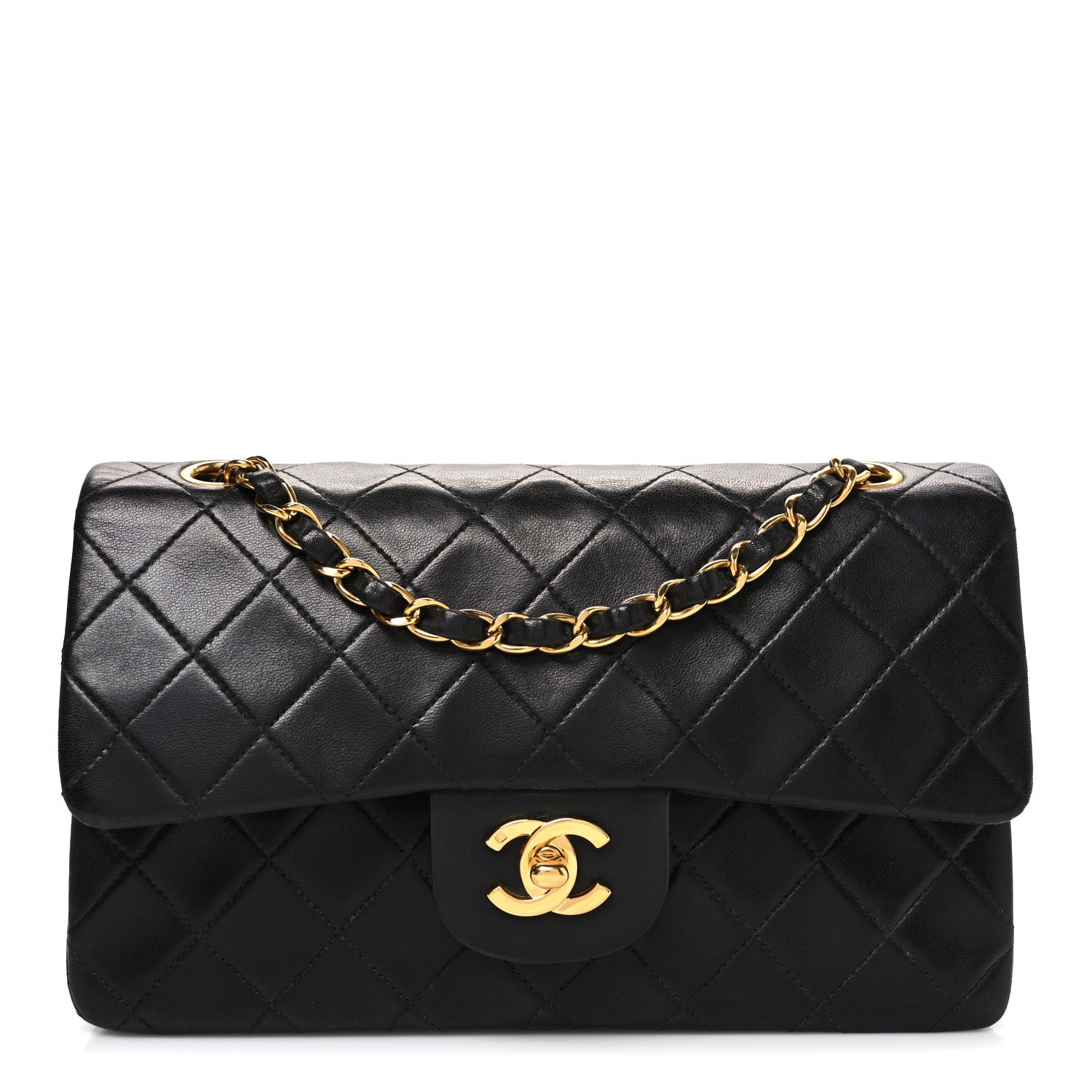 Chanel Lambskin Quilted Small Double Flap Black