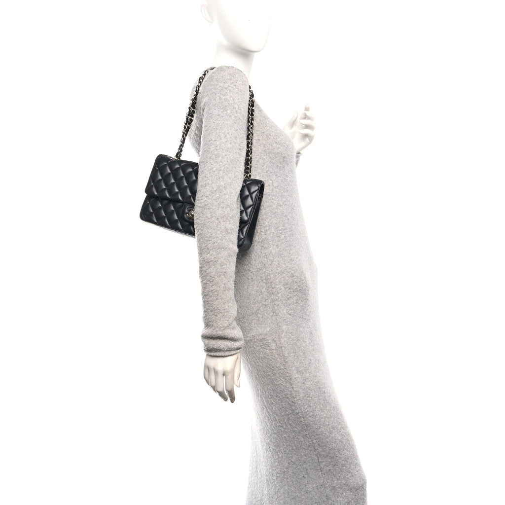 Chanel Lambskin Quilted Medium Double Flap Black