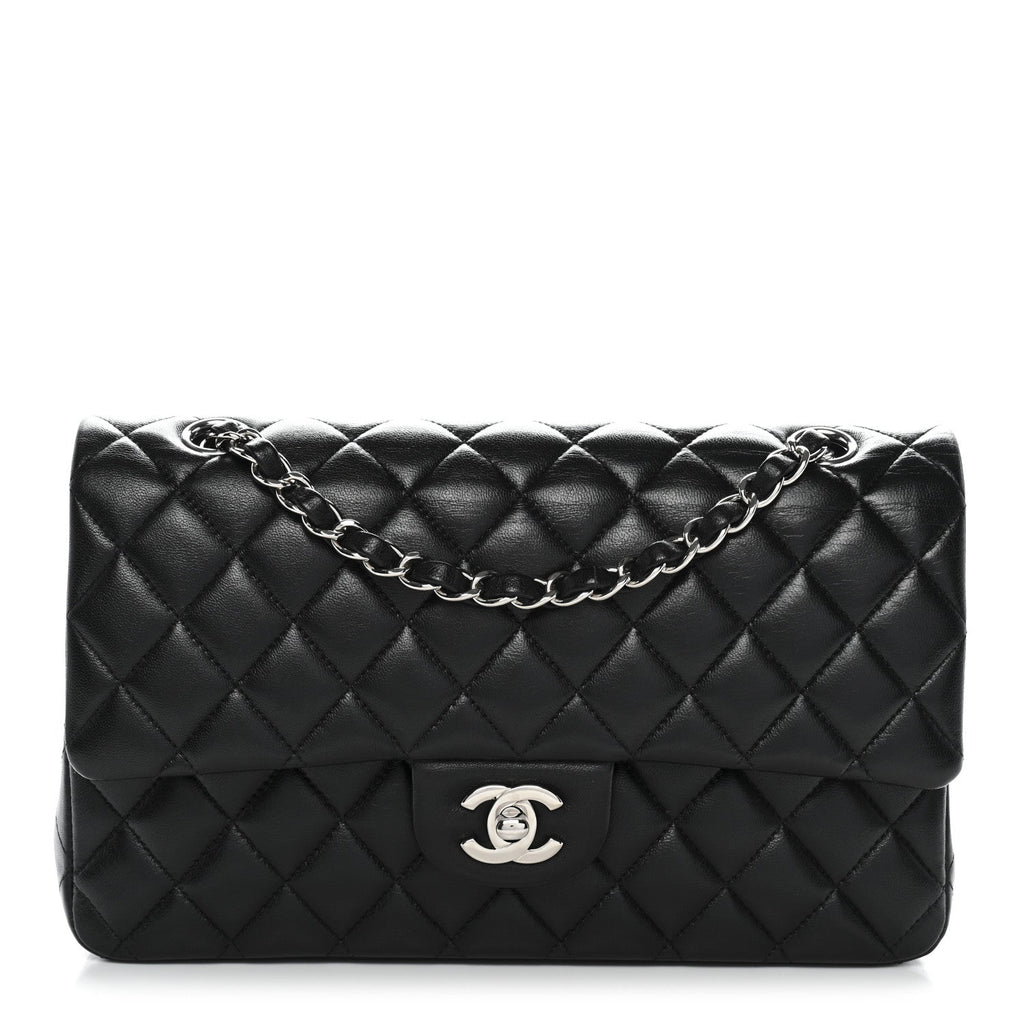 Chanel Lambskin Quilted Medium Double Flap Black