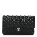 Chanel Lambskin Quilted Medium Double Flap Black