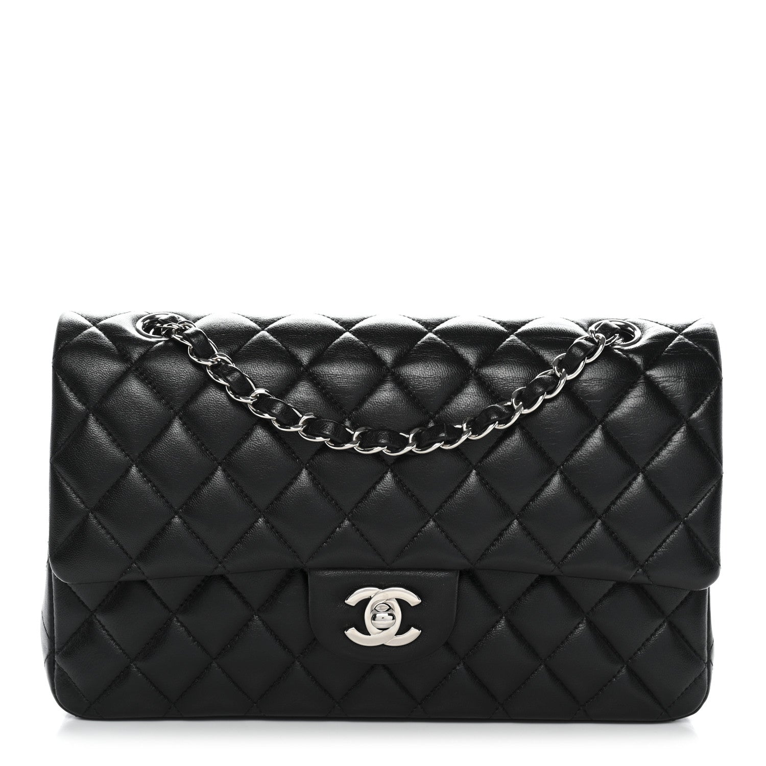 Chanel Lambskin Quilted Medium Double Flap Black