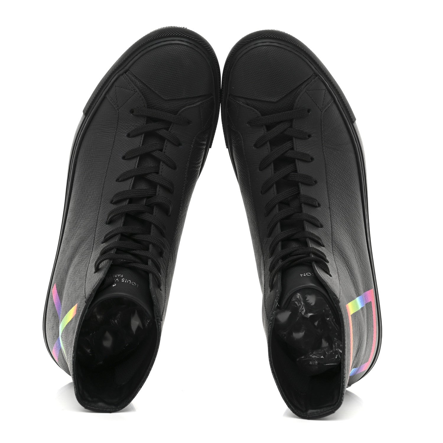 Louis Vuitton Calfskin Mens LV Tattoo Sneaker Boots 8.5 Black