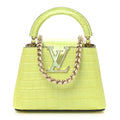 Louis Vuitton Iridescent Alligator Nano Capucines Lime