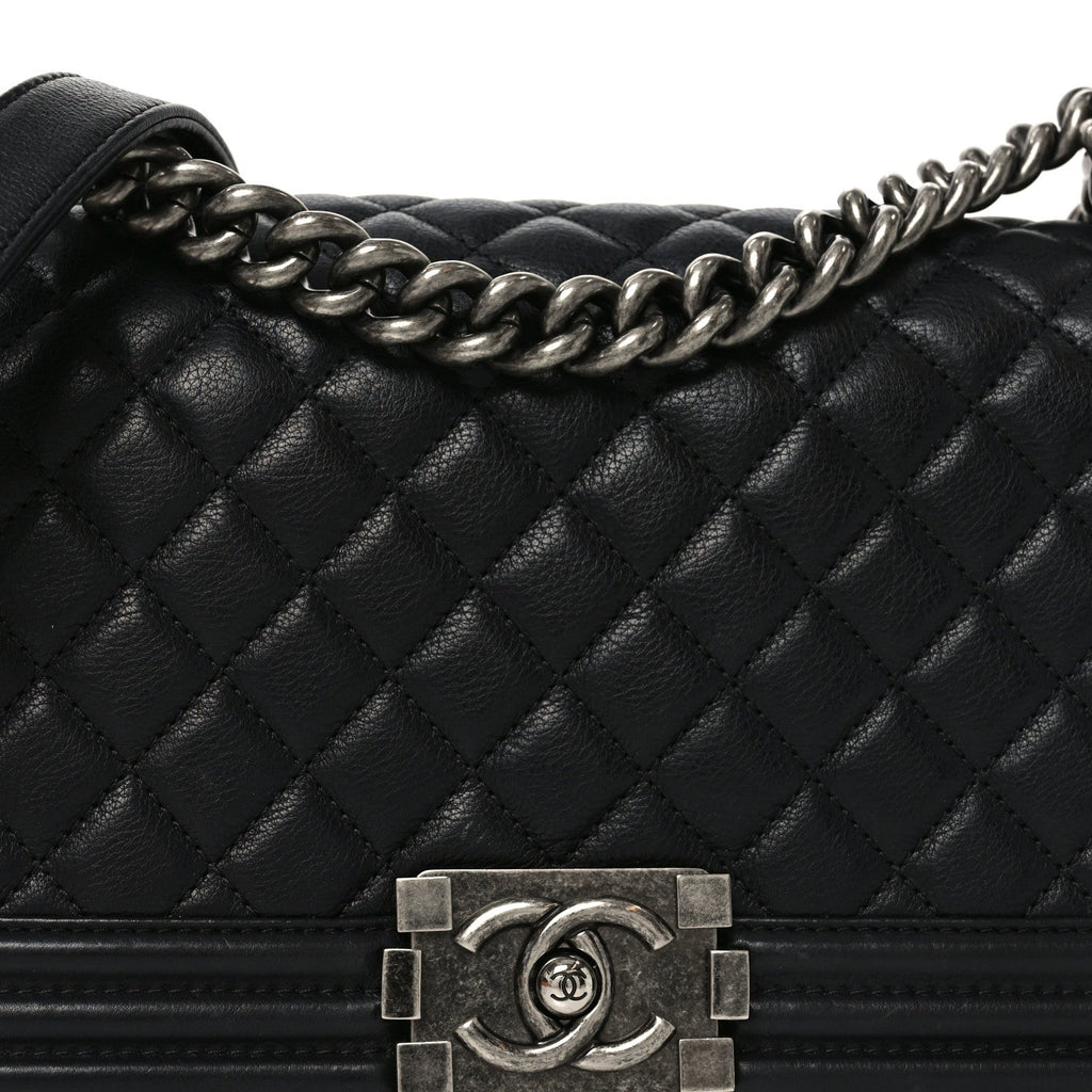 Chanel Calfskin Quilted Medium Boy Flap Black