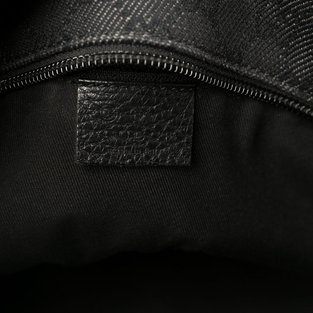 Gucci Denim Monogram Tote Bag Black