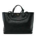 Gucci Textured Dollar Calfskin Medium Ophidia Shoulder Tote Bag Black