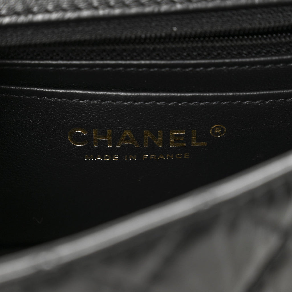 Chanel Aged Calfskin Quilted 2.55 Reissue Mini Flap Black