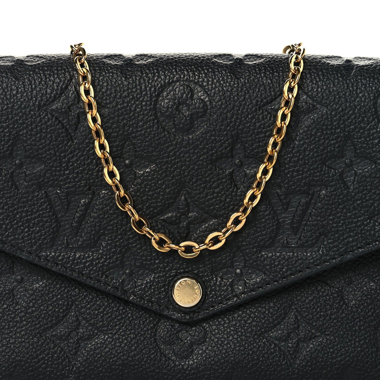 Louis Vuitton Empreinte Pochette Felicie Chain Wallet Black