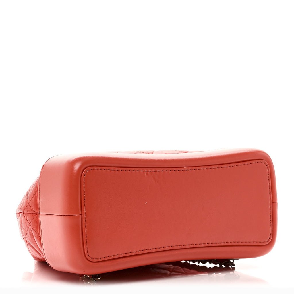 Chanel Aged Calfskin Quilted Small Gabrielle Backpack Orange