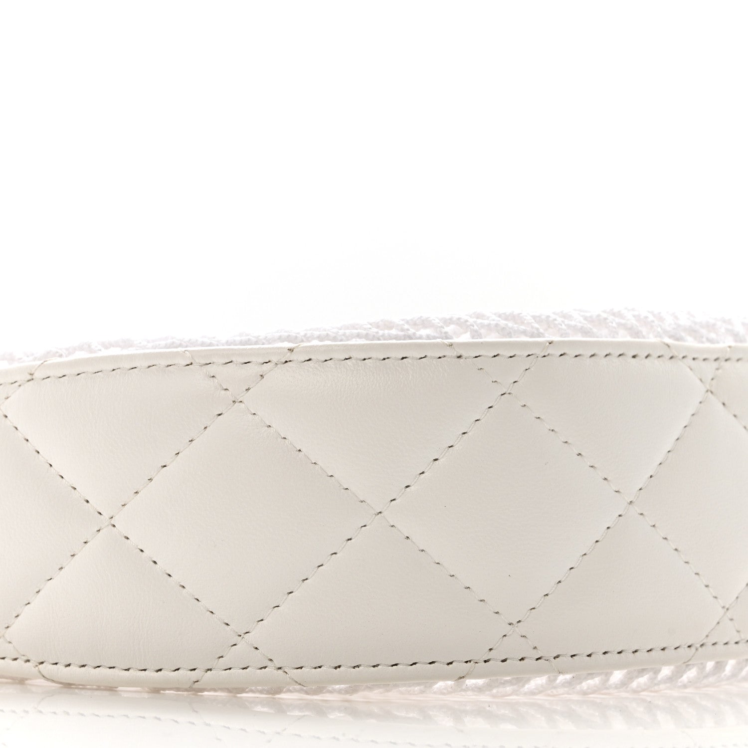 Chanel Mesh Shiny Lambskin Chain Hobo White