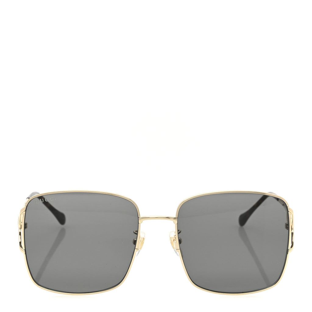 Gucci Metal Horsebit Square Frame Sunglasses GG1018SK Gold
