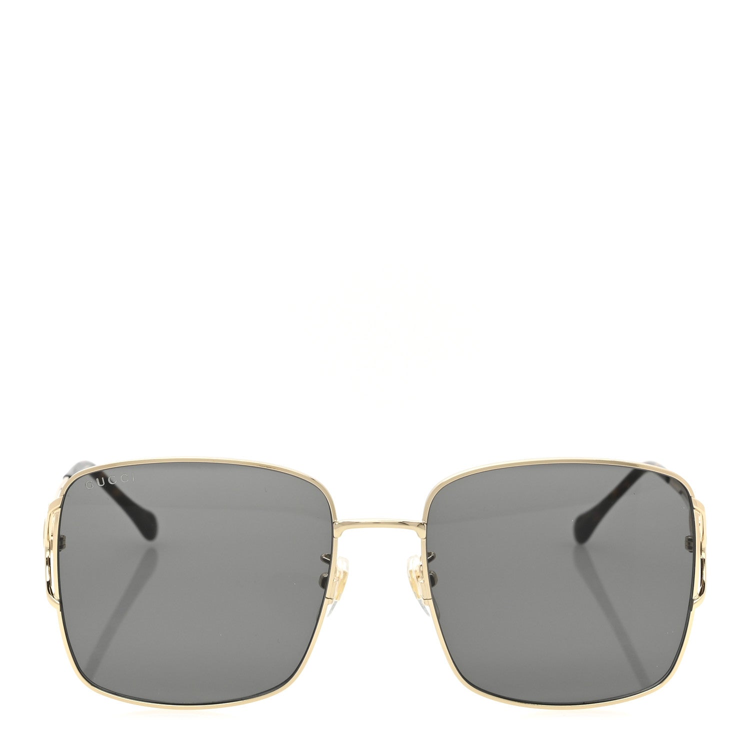 Gucci Metal Horsebit Square Frame Sunglasses GG1018SK Gold