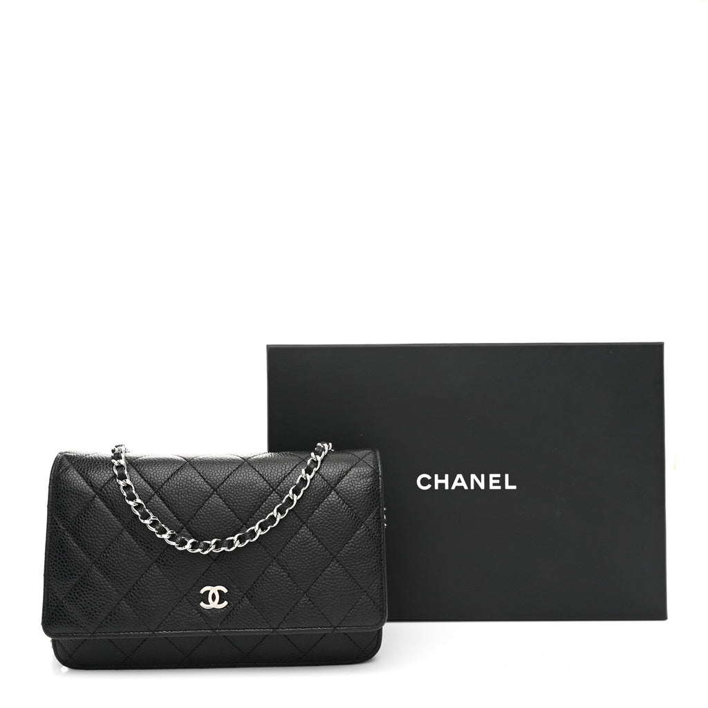 Chanel Caviar Quilted Wallet on Chain WOC Black