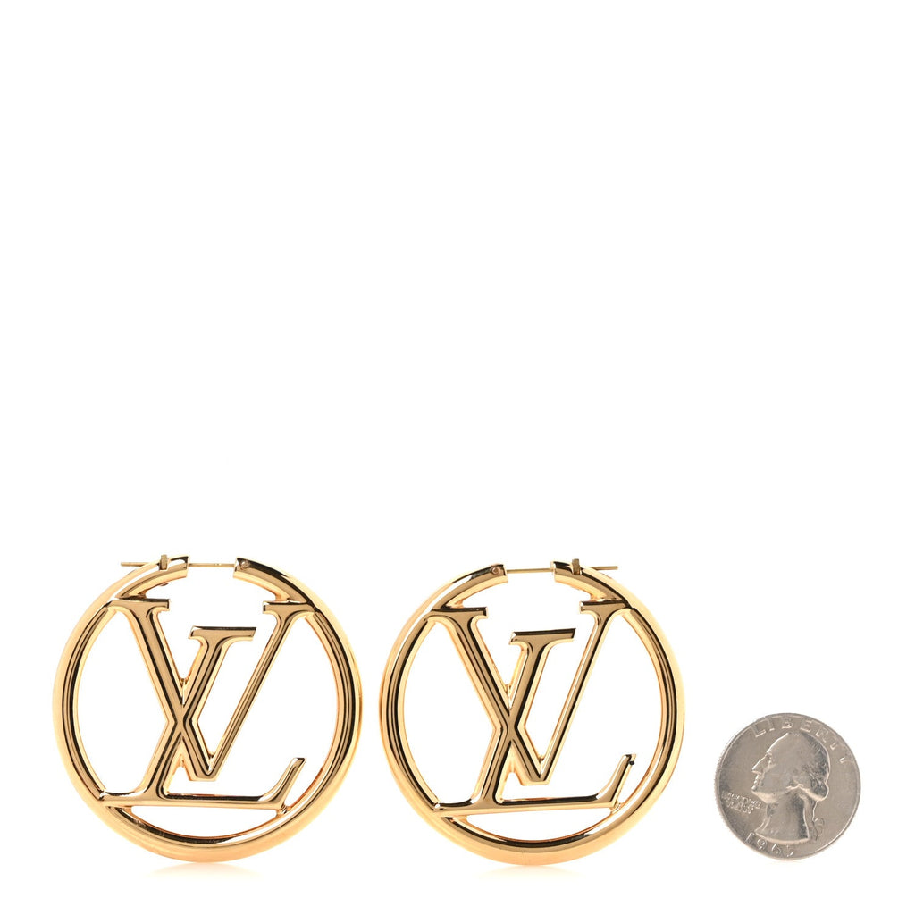 Louis Vuitton Metal Louise Hoop Earrings Gold